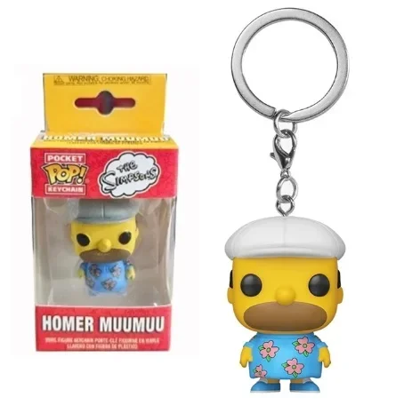 Funko Pop Pocket Pop Keychain The Simpsons Homer Muumuu Vinyl Figure Collection Model Toys for Children Birthday Gift Keychains