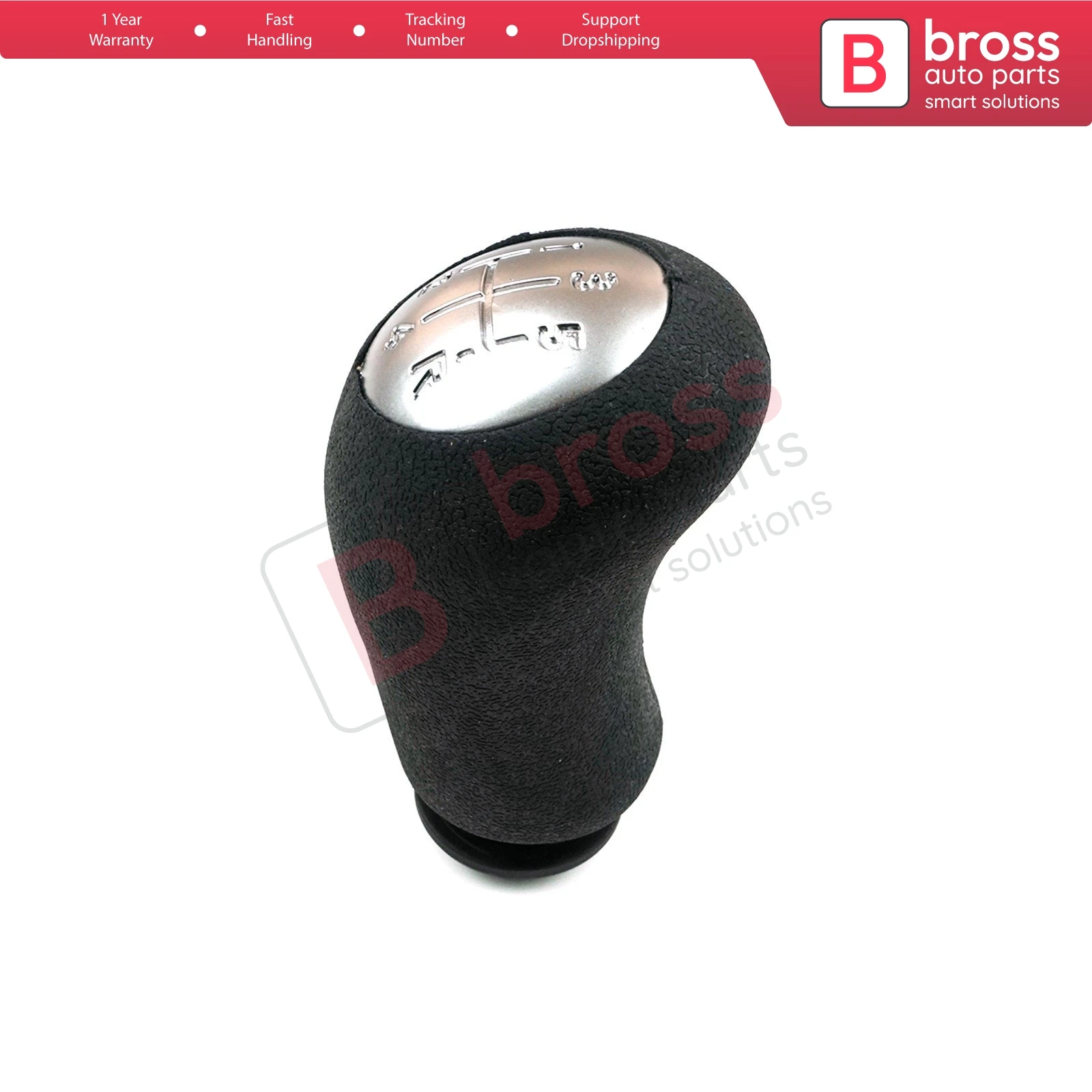 BSP542 5-Speed Gear Shift Stick Knob 8200079112 Black Chrome for Clio MK3 2005-2009, Megane MK2 2002-2009, scenic MK2 2003-2006