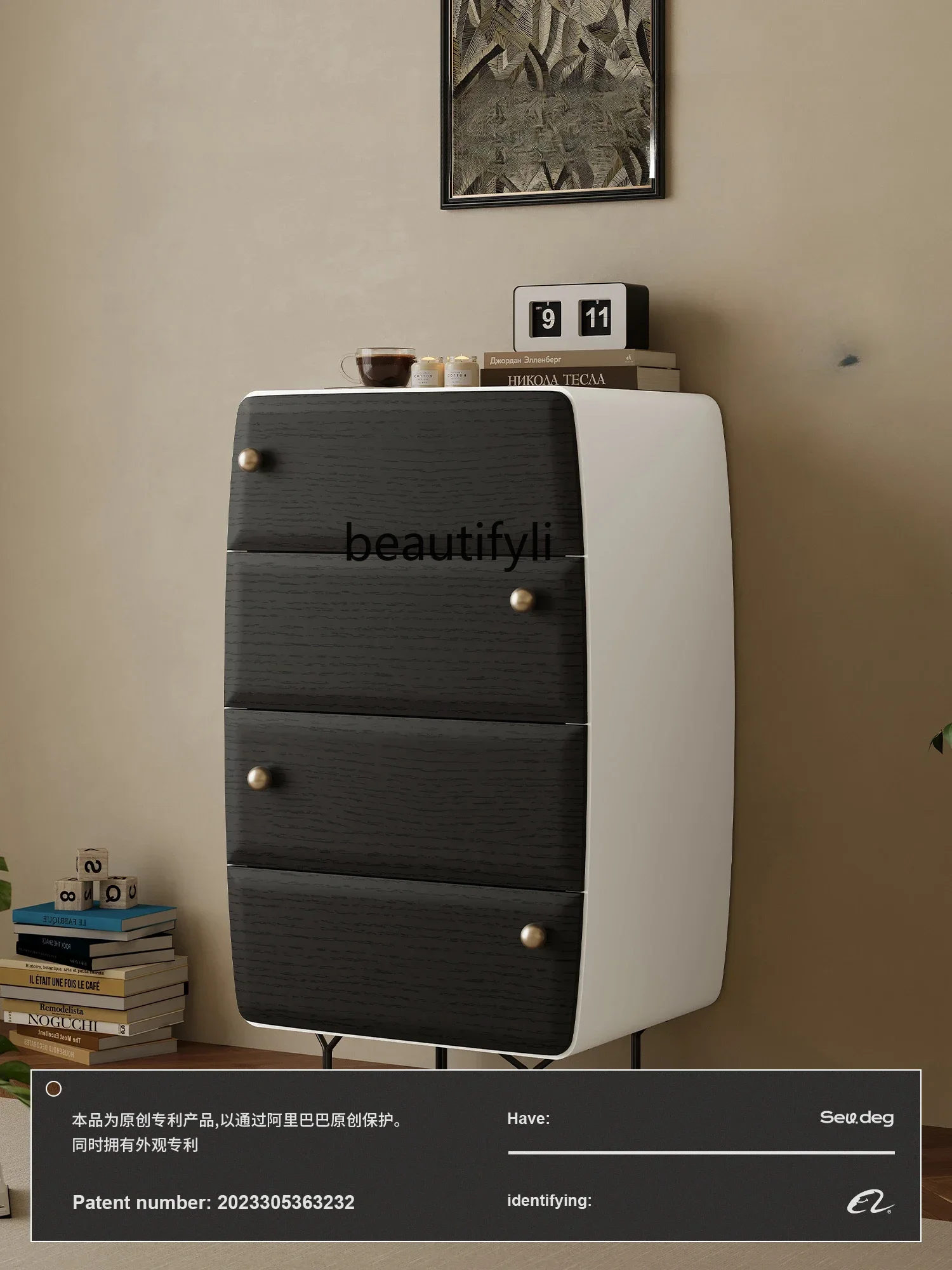 

FG43Chest of Drawers Living Room Wall Storage Cabinet Bedroom Tailstock Storage Cabinet Vintage Storage Cabinet