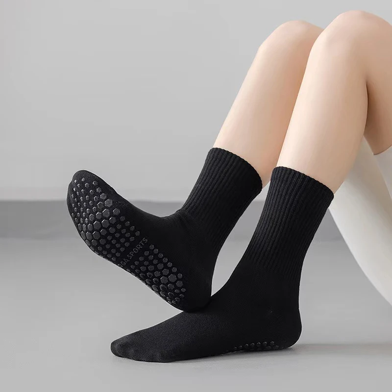 3/6/10pairs men women non slip grip football basketball breathable towel bottom shockproof professional athletic exercise socks view 3