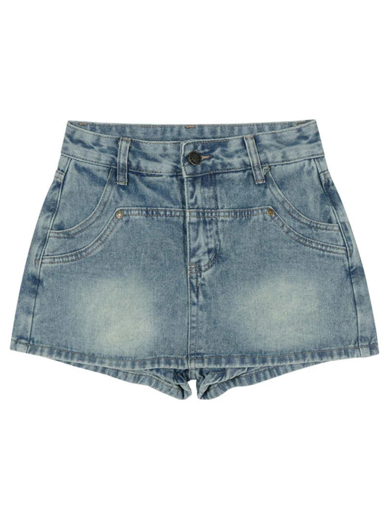 Jupe trapèze en Denim bleu rétro, taille haute, mode d'été, robe pour fille épicée, pantalon, moulante, Mini jupe, nouvelle collection 2026