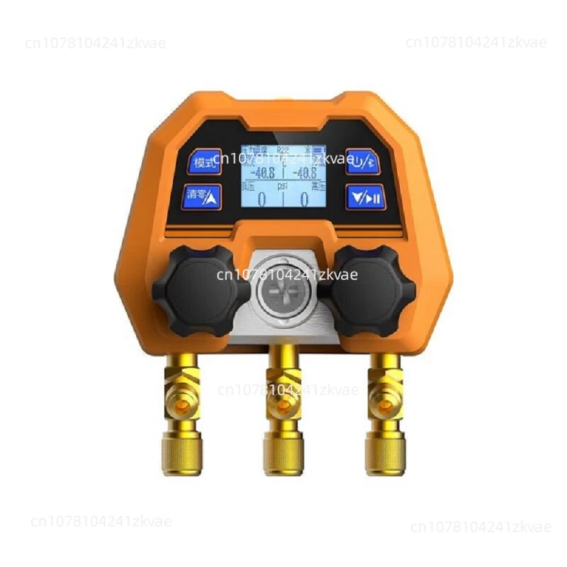 Digital Double Gauge Valve Electronic Manifold Instrument Refrigeration Maintenance     -14~800psi