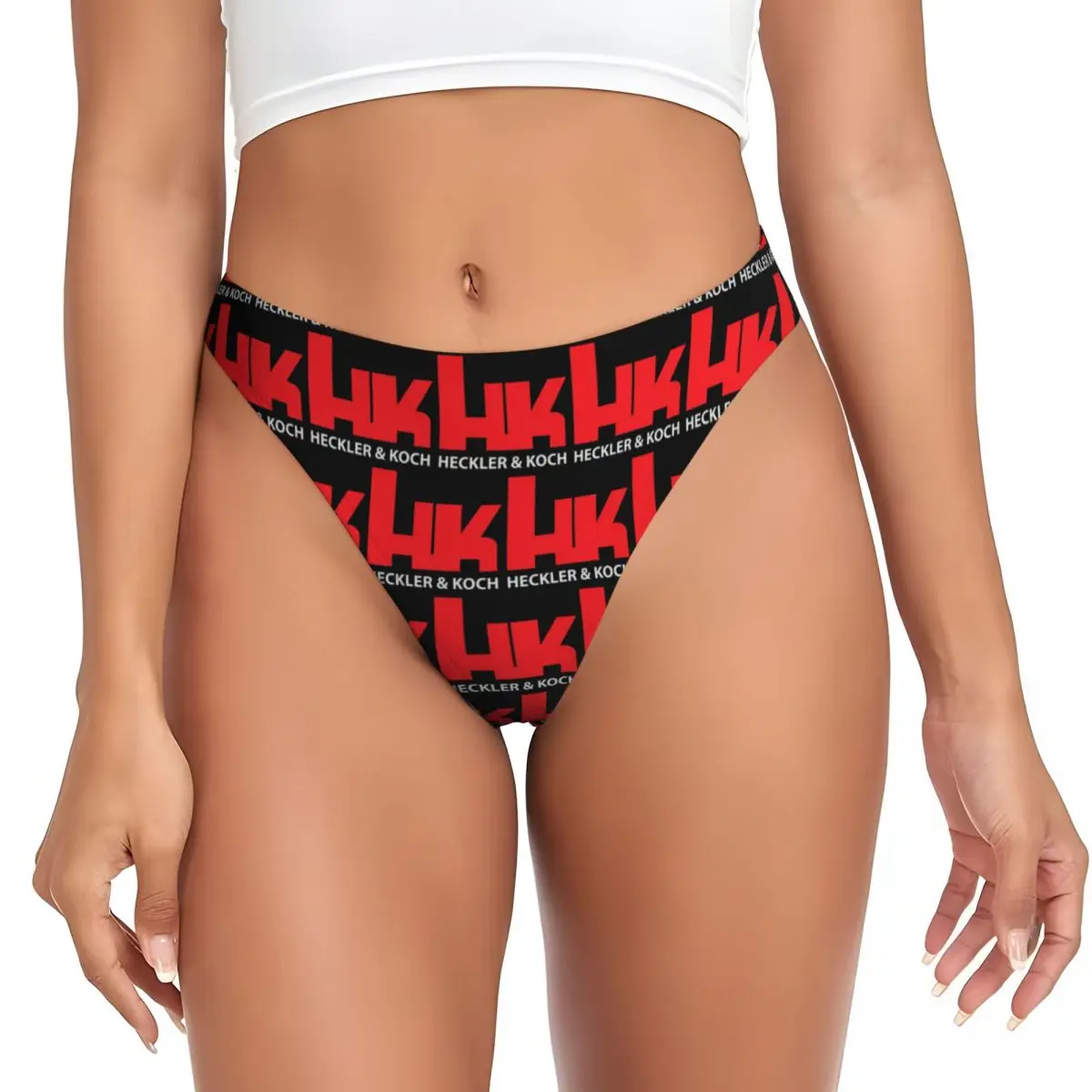 calcinhas-g-string-personalizadas-com-logo-heckler-koch-hk-firearms-respiraveis-elasticas-e-confortaveis-para-mulheres