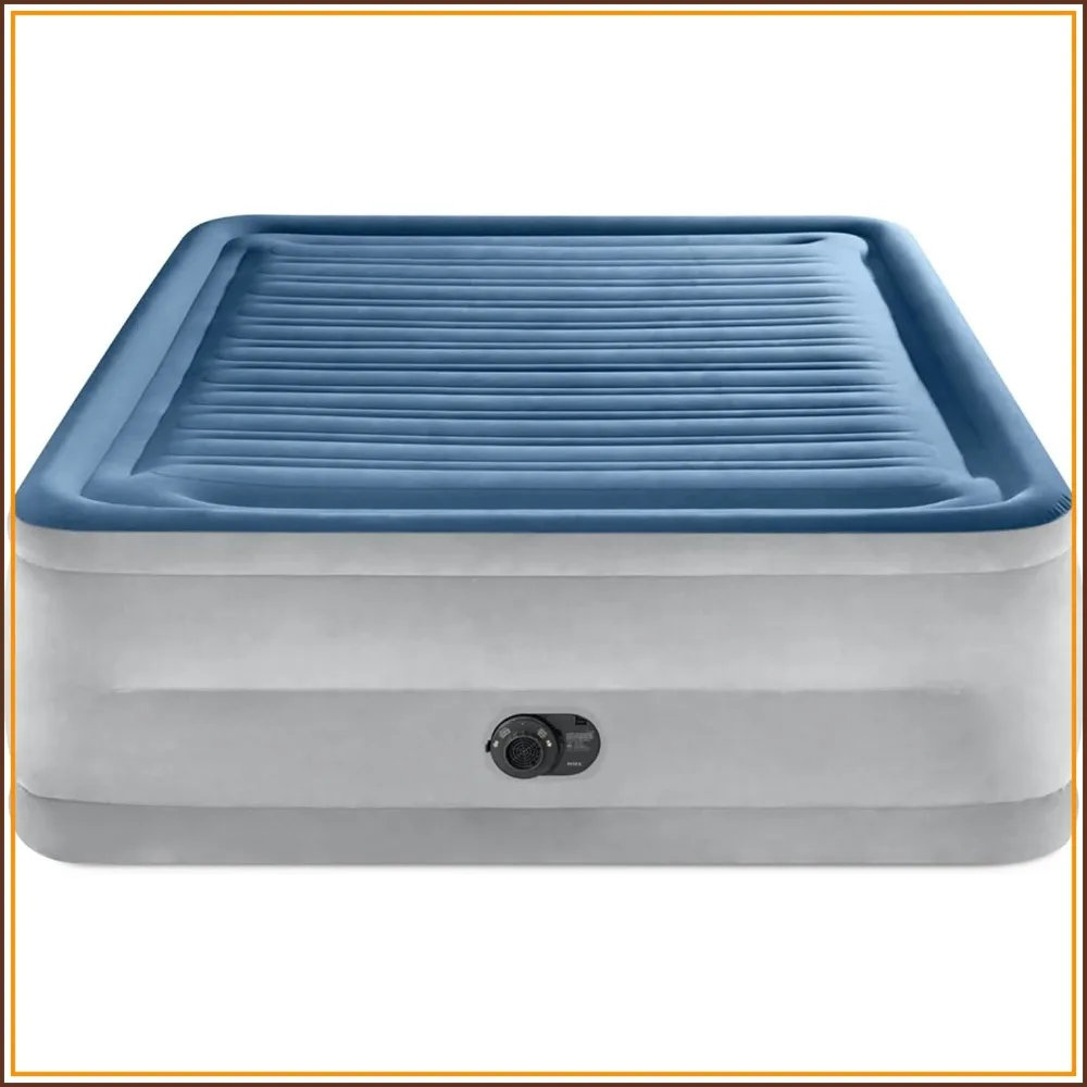 

22" Queen Air Mattress with Built-in Pump, 600lb Capacity, Fiber-Tech, Carry Bag