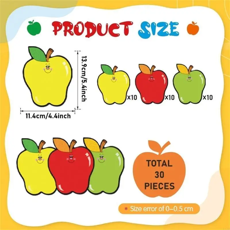 30 قطعة من قطع الفاكهة مقاس 5.5 × 4.5 بوصة لوحة إعلانات مقطوعة من الورق ديكورات العودة إلى اللوازم المدرسية للطلاب المعلمين #6