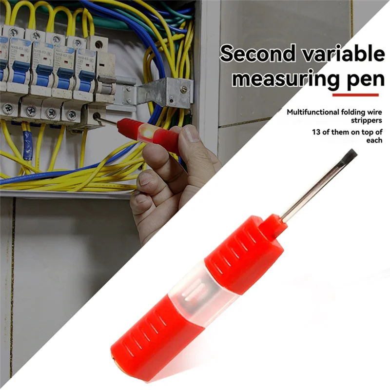 AT63-Foldable New Wire Stripper With Test Pencil Professional Cutting And Pulling Wires Multifunctional Wire Stripper