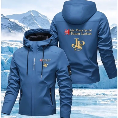 Vêtements de sport pour hommes, modèle JPS John Player Special Team, grande taille, veste coupe-vent épaisse à capuche, fermeture éclair, parka de pilote, manteau.