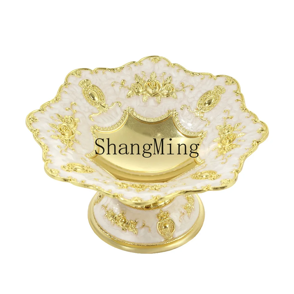 

PYH light luxury fruit plate fashion creative zinc alloy fruit plate exquisite high-end handicrafts snacks snack plate