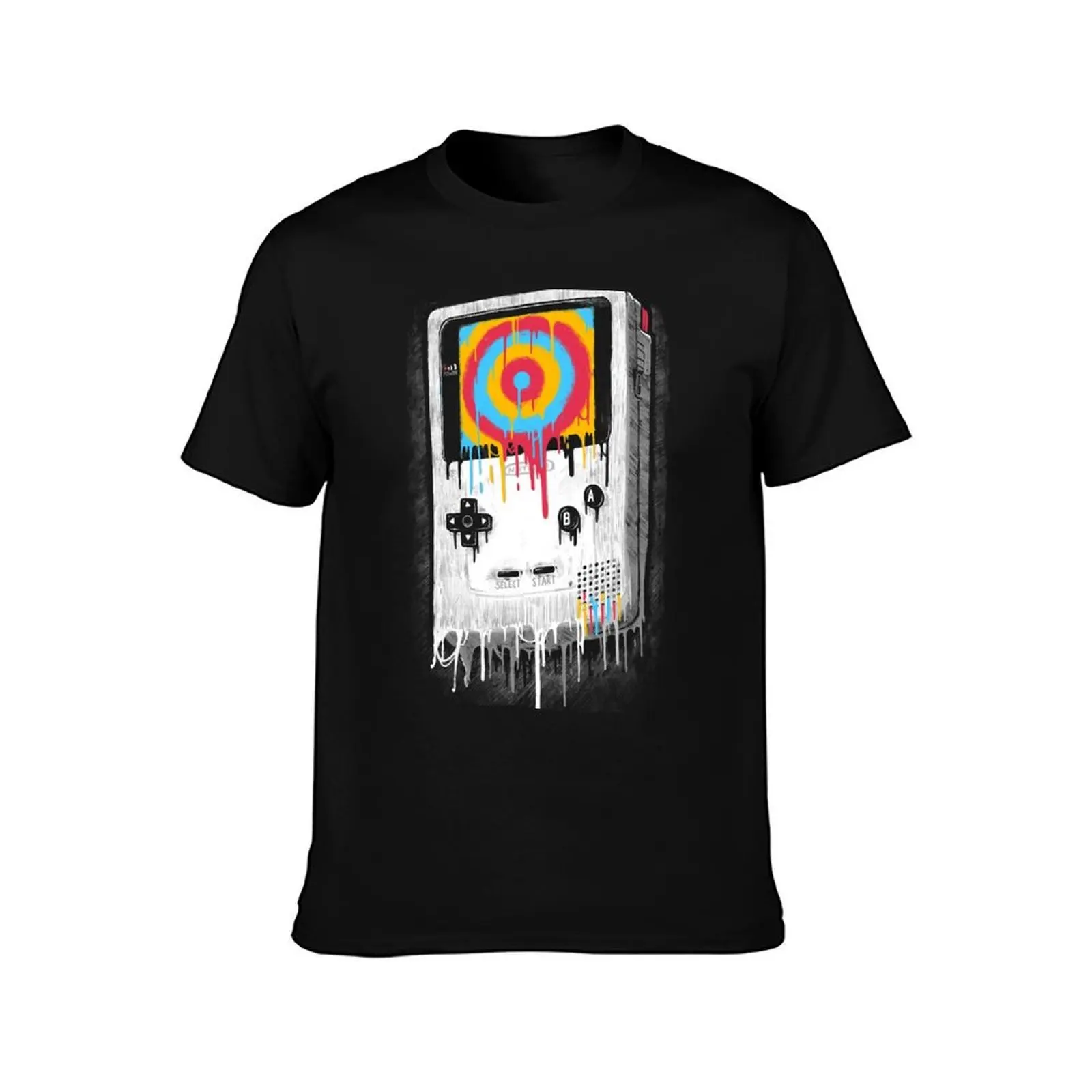 Gameboy T-Shirt, Summer Casual Cotton Tee, Oversized Streetwear Tops, Vintage Graphic Print, Loose Fit Short Sleeve, 100% Cotton