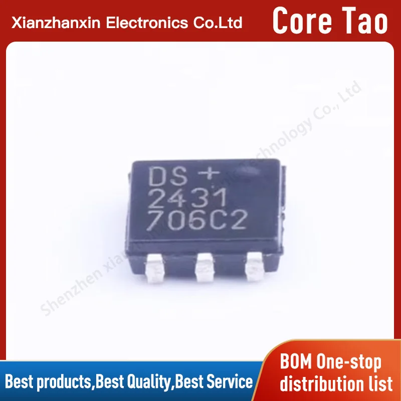 

5pcs/lot DS2431 DS2431P DS2431P+T-R TSOC6 Memory chip IC