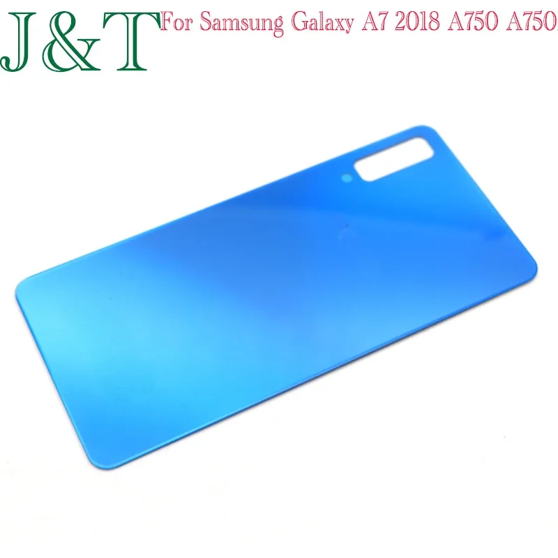 New For Samsung Galaxy A7 2018 A750 A750F A750FN Battery Back Cover Glass Panel A750 Rear Door Housing Case Camera Lens Replace