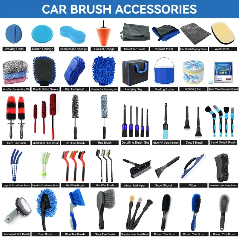 26-delige autodetailleringsborstelset Autoboor Schone borstels Polijstspons Pads Reinigingsgereedschap voor het wassen van binnen en buiten