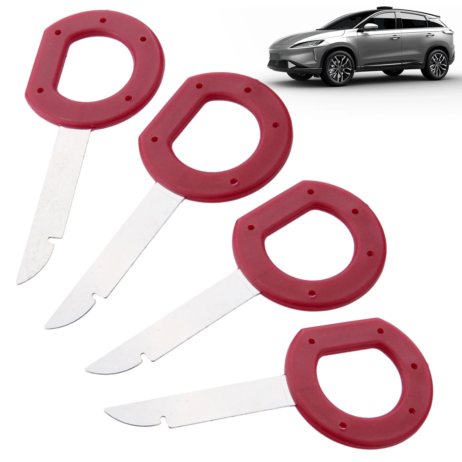 4Pcs Auto Car CD Player Radio Stereo Release Removal Repair Tools Keys Set Sheet Metal Tool for Audi VW Volkswagen Mercedes Benz