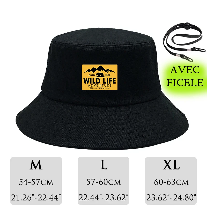Big Head Bucket Hat Wild Life Print Panama Большая Панама 60-62cm XL XXL Large Size Men Fishing Sun Cap Russia Style Outdoor