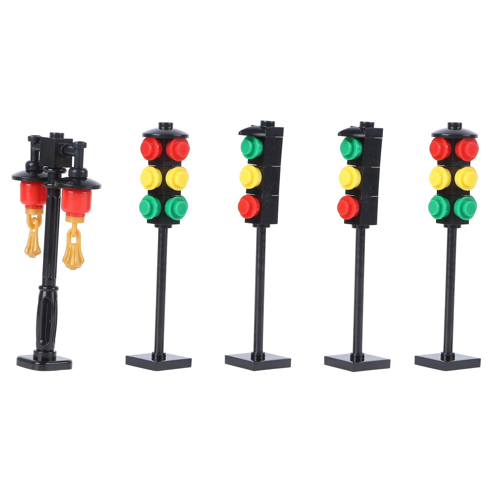 Assembled Street Light Model Toy Microscopic Streetlight Plastic Toyss Simulation