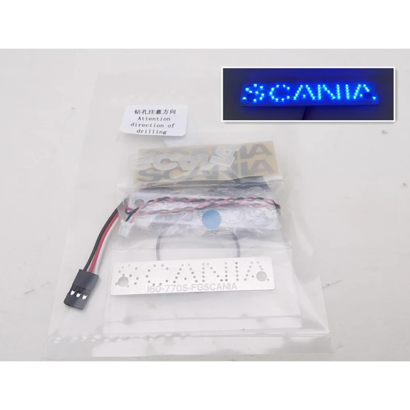 Simulation Decorative Luminous Patch Logo for 1/14 Tamiya RC Truck Trailer Tipper Scania 770S DIY Car Accessories