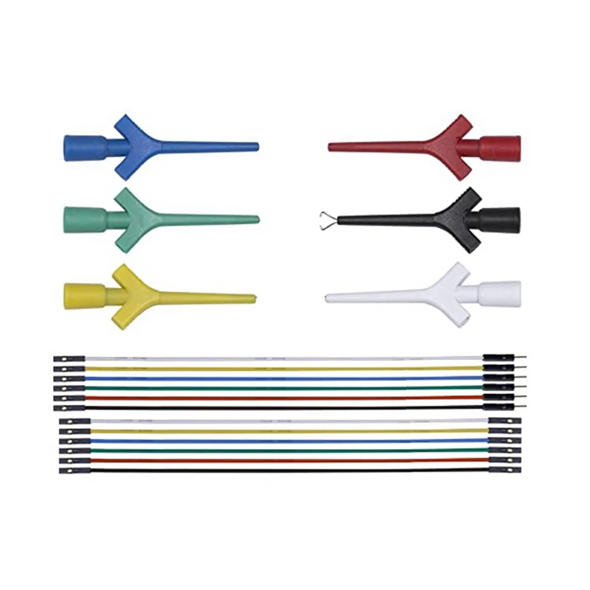 Test Lead Set,Est Hook Clips Silicone Jumper Wires Cable for Logic Analyzer Electrical Testing