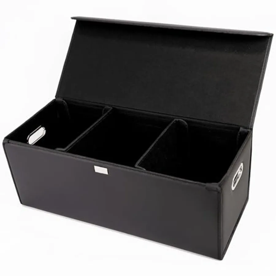 

Органайзер для багажника автомобиля с крышкой, складной органайзер для внедорожников и седанов, многофункциональный кожаный ящик для хранения, черный, большой
