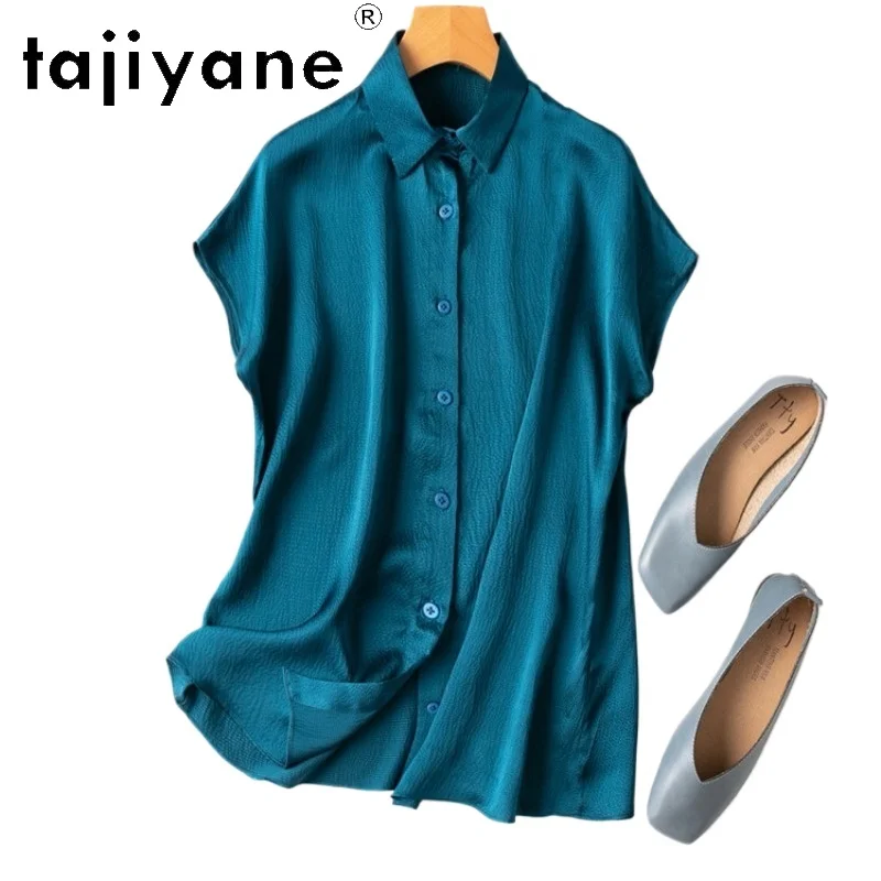 

TAJIYANE 20MM 100% Mulberry Silk Shirts Women Elegant Solid Color Tanks Top Casual Loose Summer Blouse 2026 Woman Clothes одежда