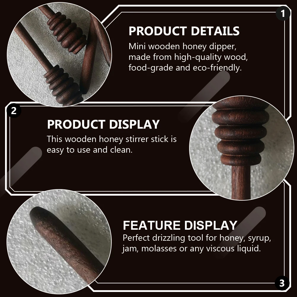 

Stick Stir Wand Jar Wand Mixing Dippers Spoon Jar Honey Stirrers Tool Wood Honey Spoons Kitchen Gadgets