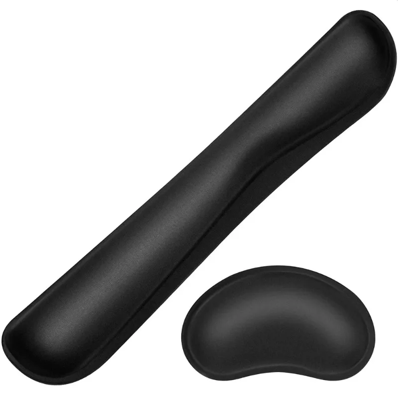 Ergonomic Keyboard Wrist Rest with Memory Foam Mouse Pad Set for Office Gaming PC Laptop - Wrist Support Mousepad