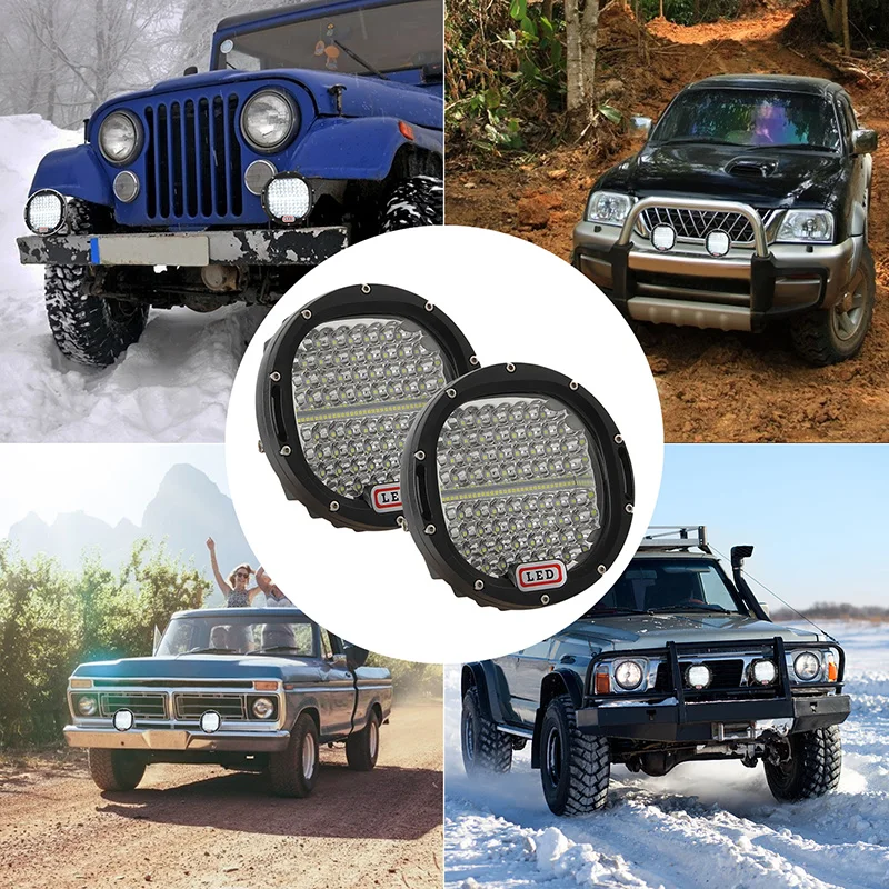 1PC 7 Inch Round Pod Lights with Mounting Bracket 300W 30000LM LED Offroad Lights Driving Lamp Headlight Fog Light for Truck SUV