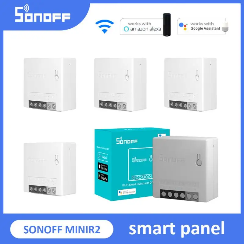 

SONOFF MINIR2 Wifi DIY Switch Mini R2 2 Way Modules EWeLink APP Wireless Remote Control Work With Alexa Google Home Automation