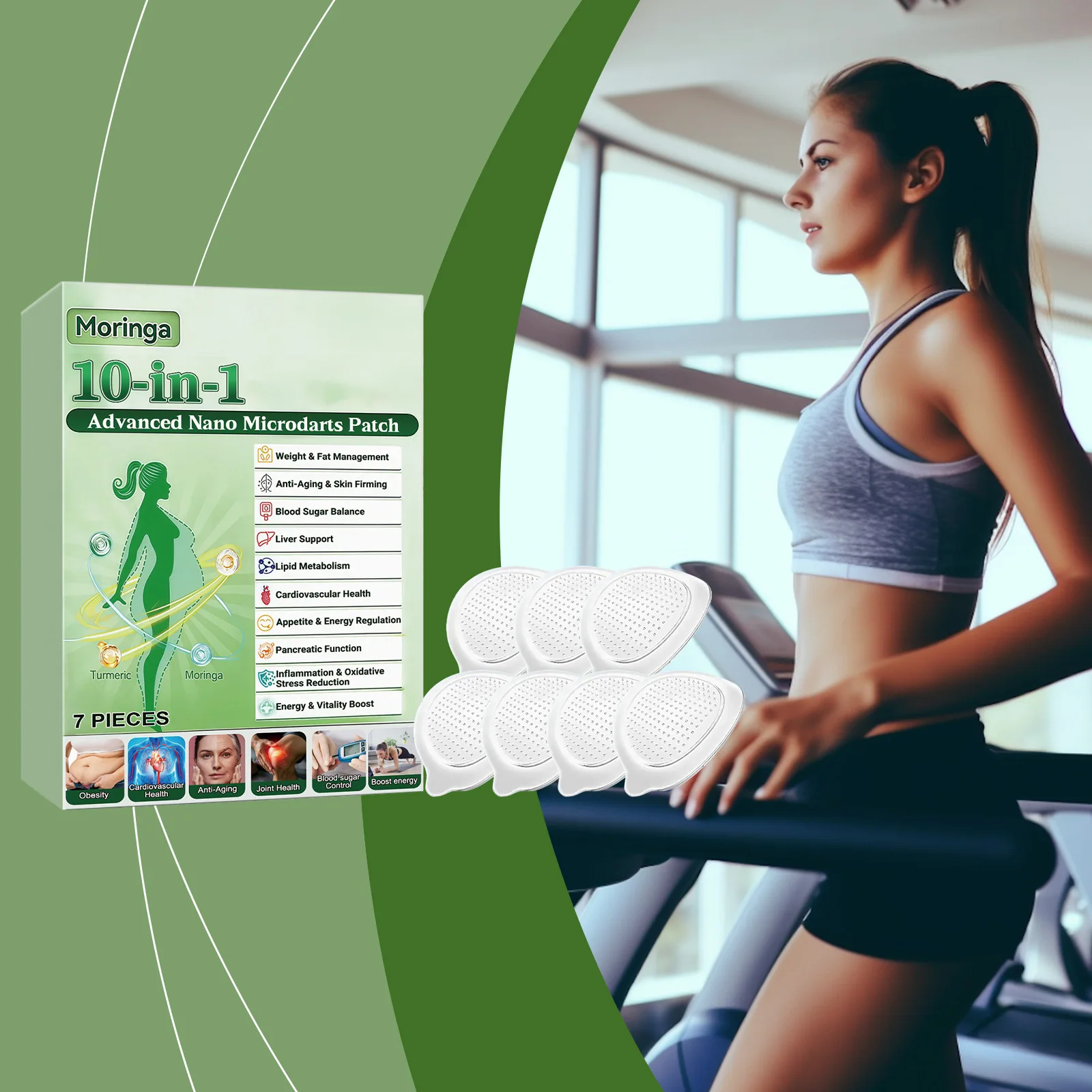 

Moringa Body Care Patch, Gentle Formula, Daily Skin Care, Helps Reveal Slim & Toned Body Lines, Comfortable for Everyday Use