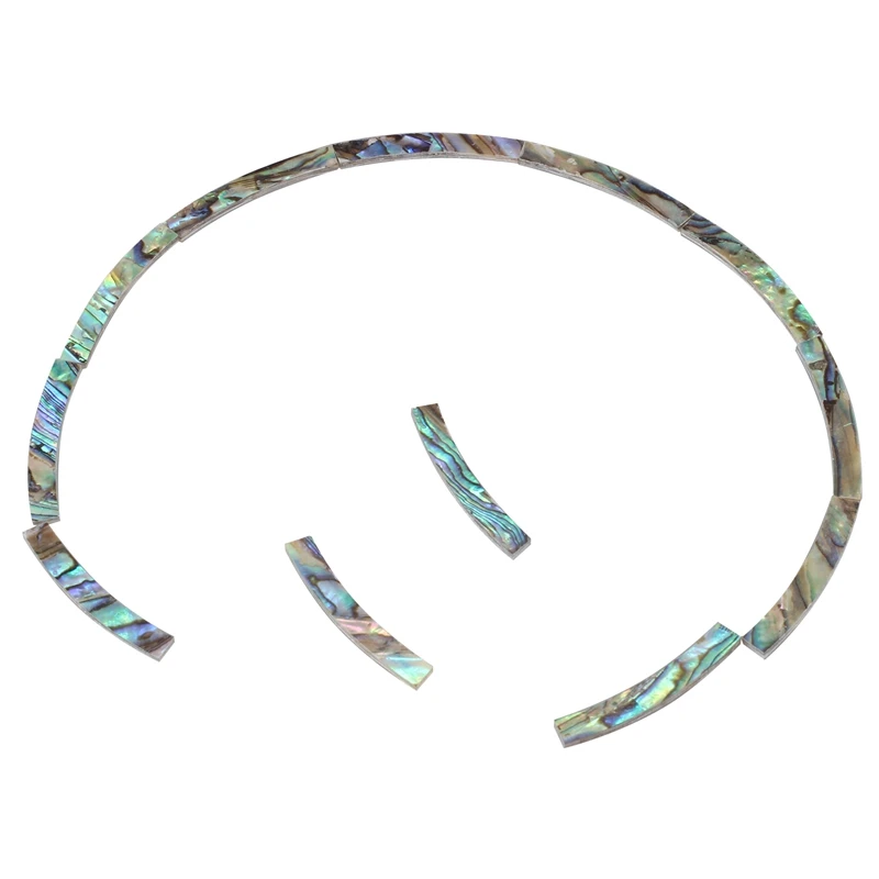 12Pcs Guitar Soundhole Rosette Paua Abalone Shell Inlay Curved Strips Guitar Sound Hole Inlay 4Mm Width