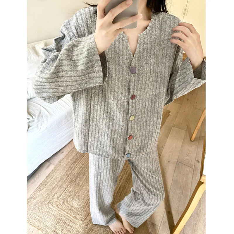 

New Sheep Wool Pjs Set Women's Pajama Set Women's Warm Winter Pajamas Fashionable Home Clothes, Pajamas Cute and Soft Pajama Set