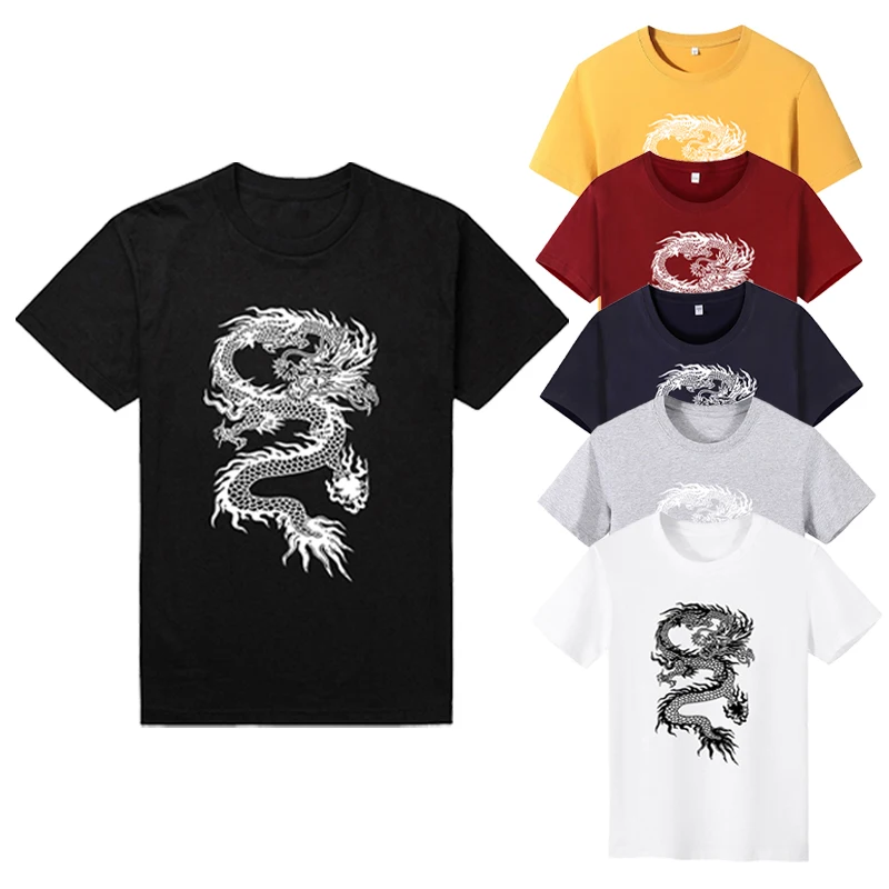 Vintage Cotton Print Men's Tees Soft Loose Luxury Fashion Plus Size Clothes Grunge Summer Gothic Seaside O-Neck Street T Shirts