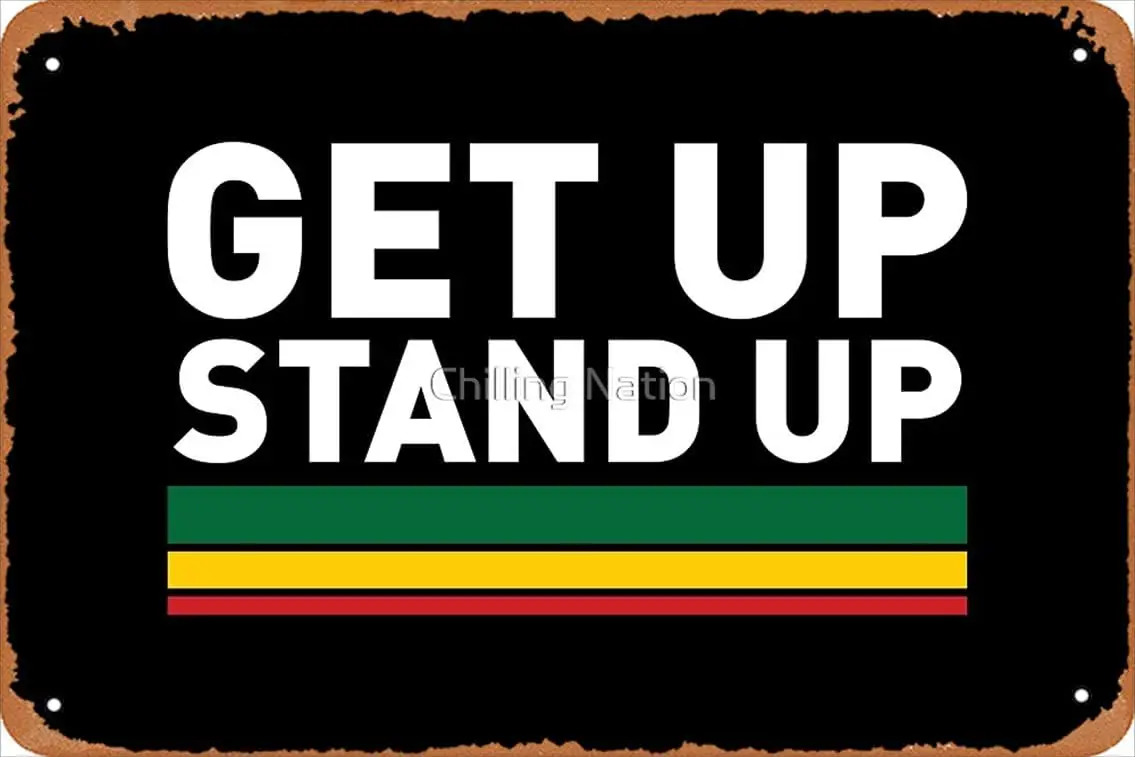 Get up Stand up/Reggae rasta vibrations Art Print Metal Tin Sign Vintage 8x12 Inch