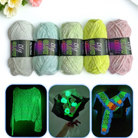 Luminous Chenille Velvet Yarn 100 Polyester Glow in Dark for Knitting Crochet Hand Woven Dolls DIY Creations