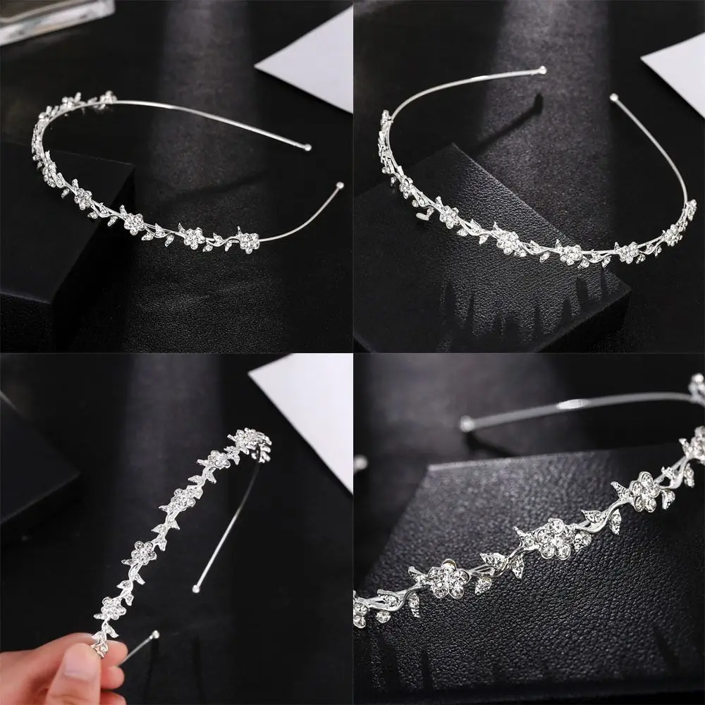 Crystal Rhinestone Headband Pearls  Hairband Women Bridal Wedding Tiara Hair Accessories Crown Headband  Headwear