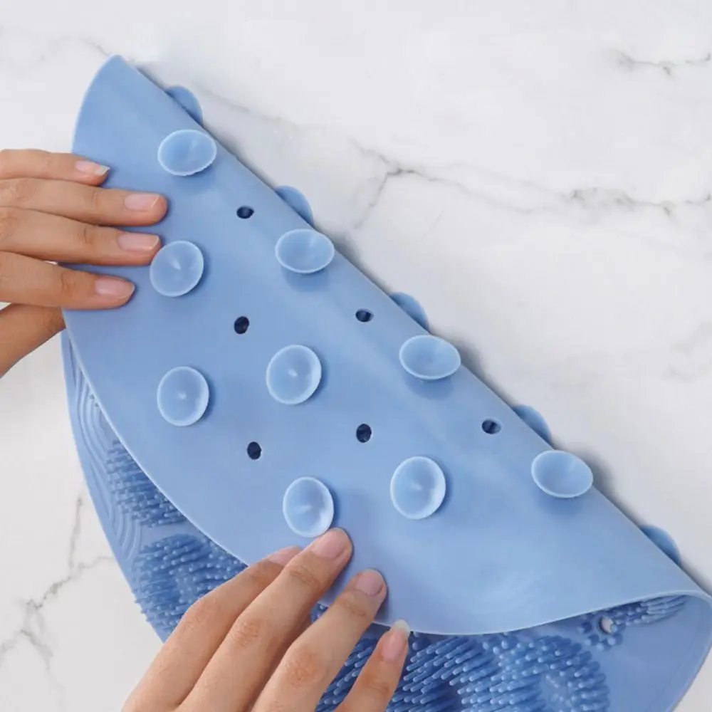 Exfoliating Shower Massage Suction Cup Pad Multi-function Rub Back Foot Wash Brush Silicone Non-Slip Bathing Body Cleaning Tool