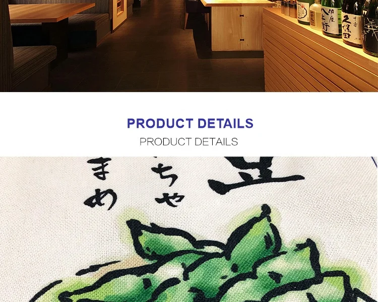 Japanische Dekoration Traditionellen Japan Vorhang Tür Kurzen Vorhang Noren Shop Japanischen Stil Vorhang für Kleine Fenster Sushi Tür – Detail 13