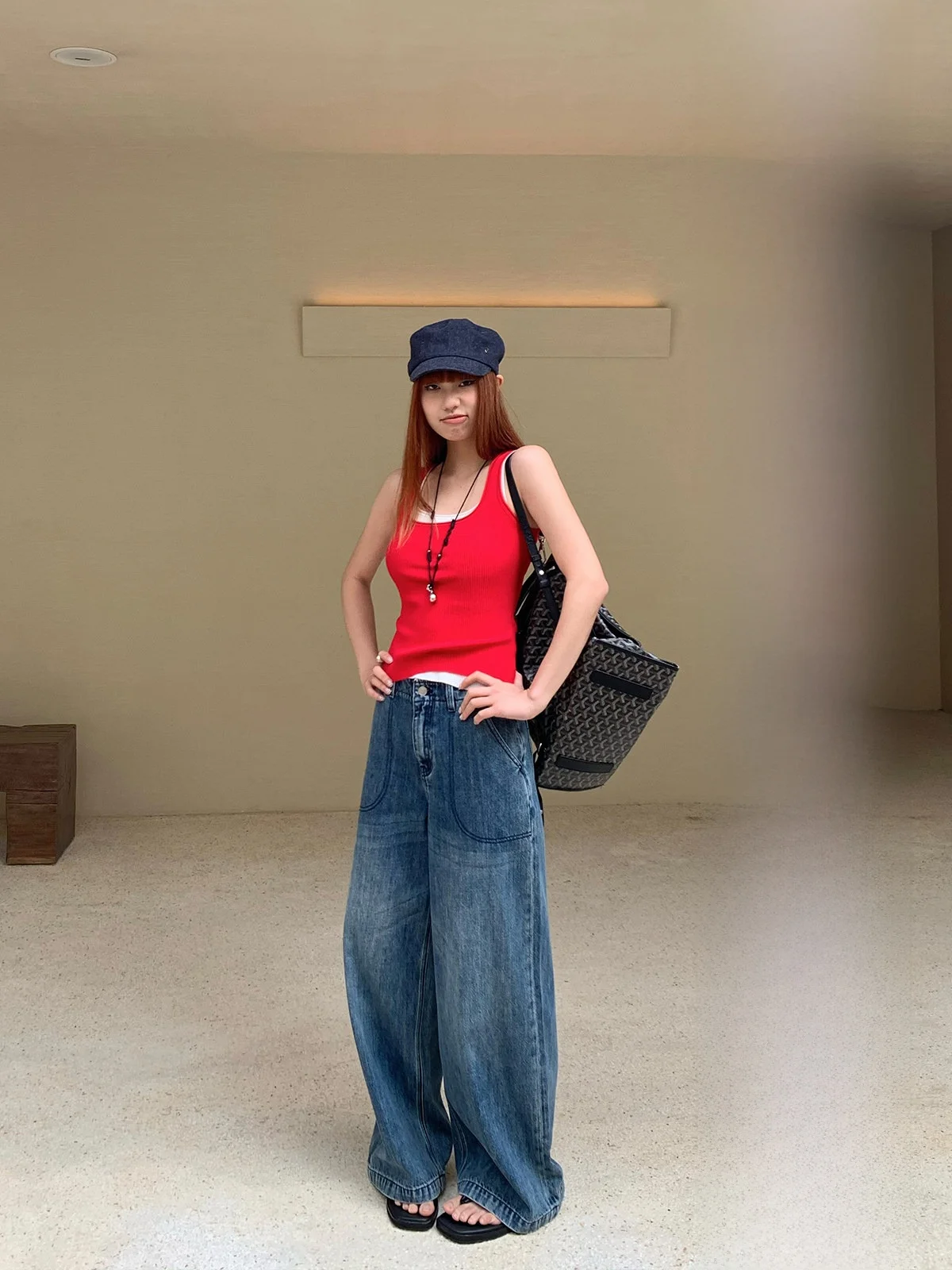 

Джинсы с высокой талией и широкими штанинами в стиле ретро, женские прямые брюки длиной до пола, свободный крой, удобные хлопковые эластичные джинсы