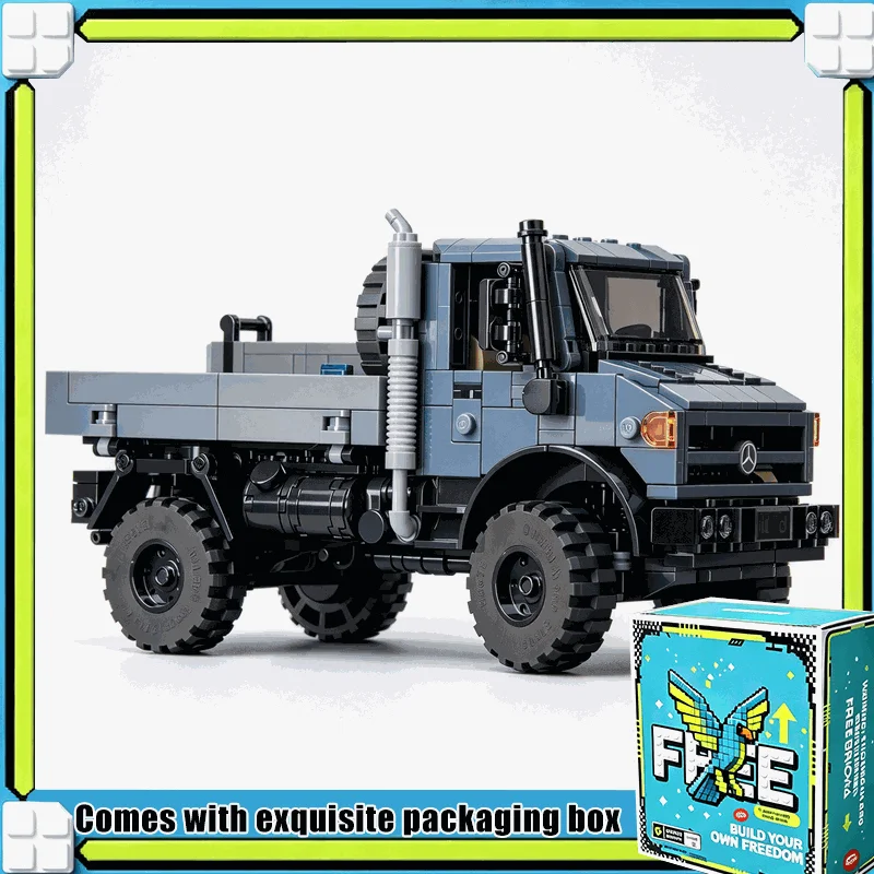 609PCS Classic Utility Truck Heavy Duty Off Road Building Blocks Custom Assembly Vehicle Display Decor Gift For Enthusiasts