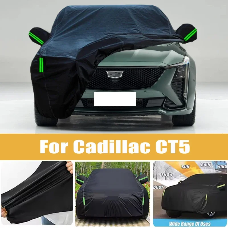 

For Cadillac CT5 Full Car Cover Four Seasons Outdoor Sun Anti UV Rain Snow Dust Protection Oxford Cloth Accessories