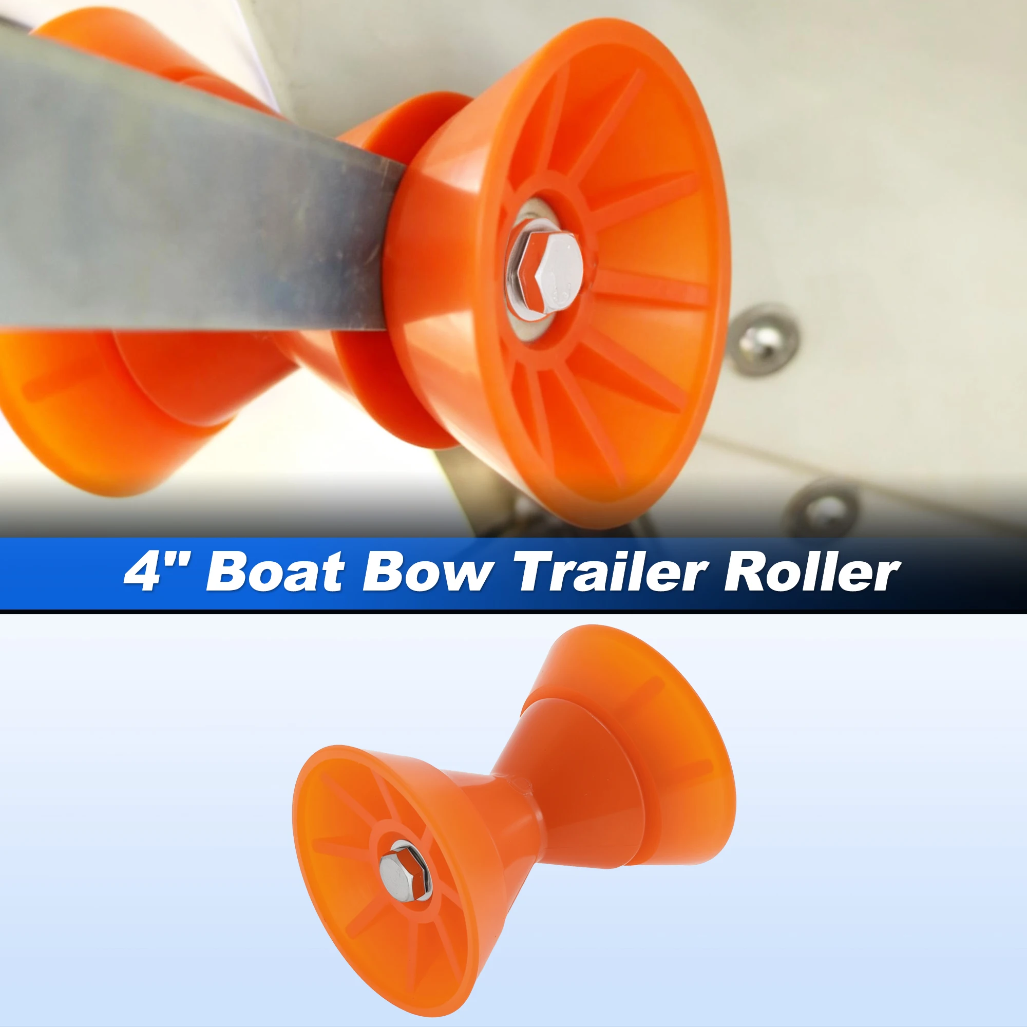 

Motoforti Boat Bow Trailer Roller with End Bells 1/2,1/8Inch Shaft Boat Bow Stop Bell Roller with Bells Durable P-VC Material