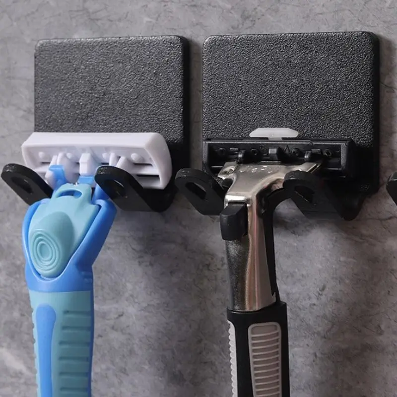 

2pcs Punch Free Razor Holder Storage Hook Wall Men Shaving Shaver Shelf Bathroom Razor Rack Wall Bathroom Accessories