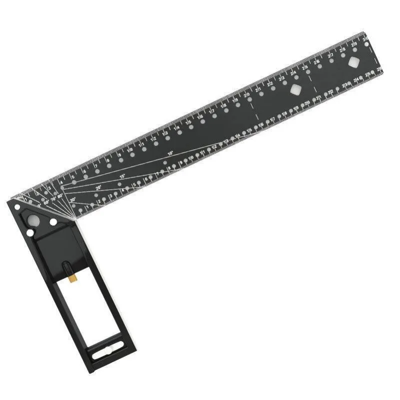 Multi Functional Right Angle Ruler 45°/90° Hole Angle Ruler Industrial Grade Thicken Positioning Marking Angle Ruler Woodworking