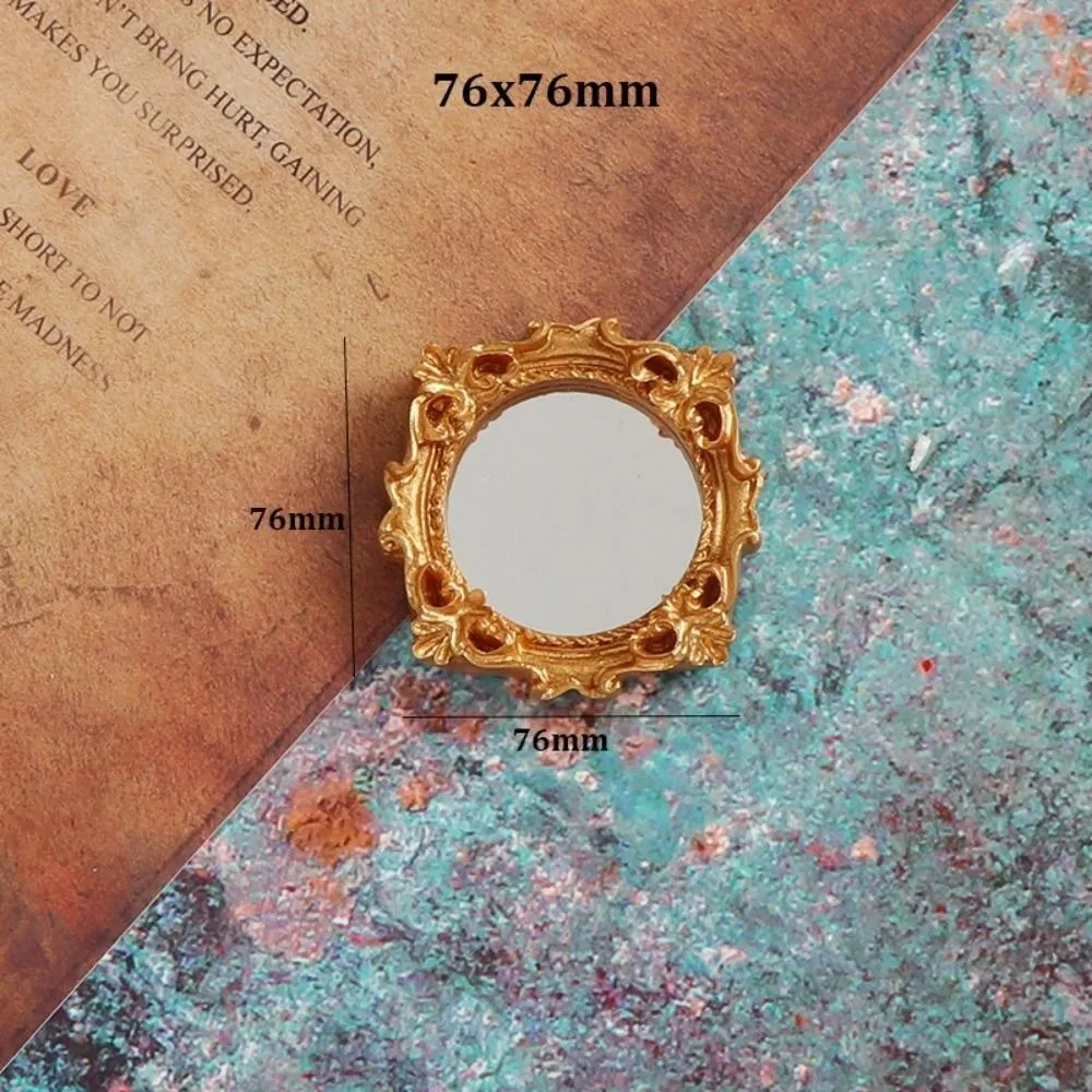1/12 1/12 Dollhouse Miniature Plastic Multistyles Round Mirror Children Toy Mini Simulation Furniture Model - view 4