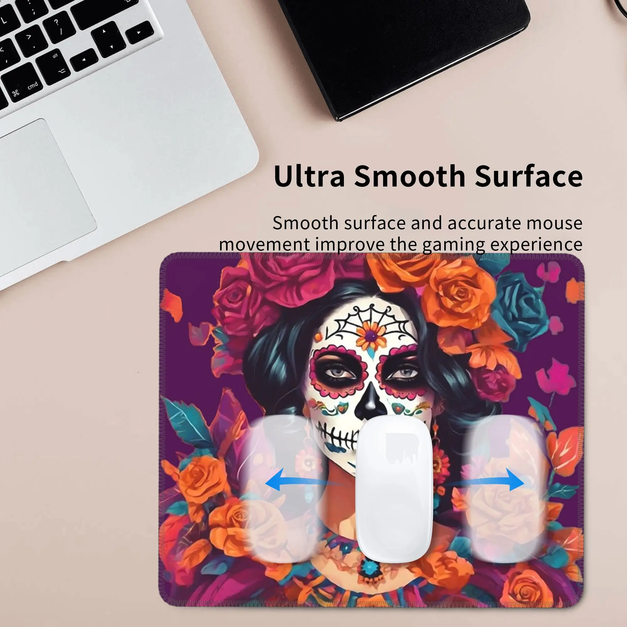 Mexican Catrina Girl Day Of The Dead Sugar Skull Mouse Pad Computer Keyboard Mouse Mat Gaming Laptop Desk Mat Office Table Mats