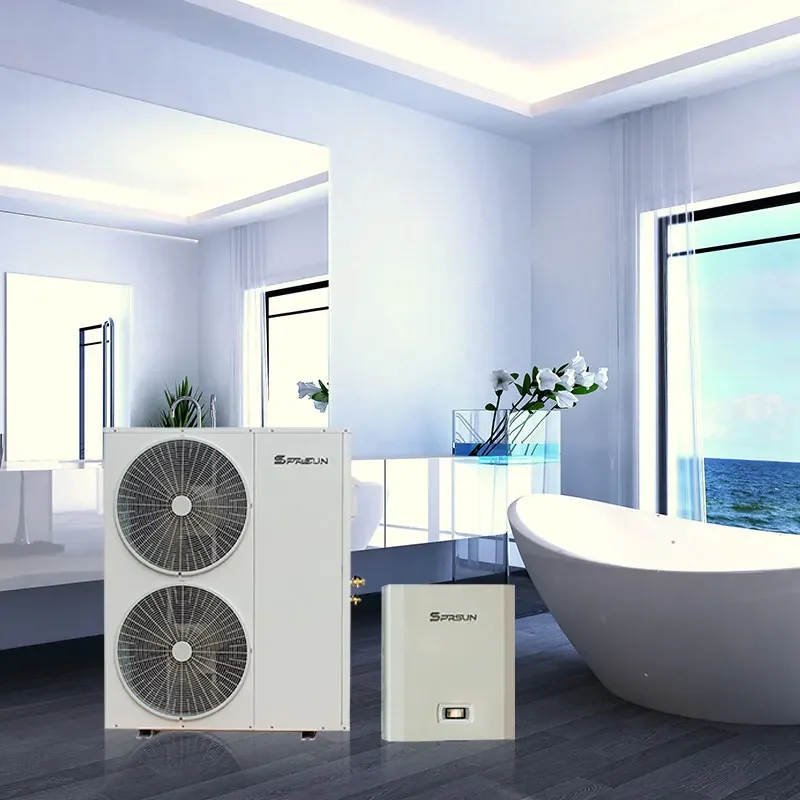 Pompa di calore Sprsun sorgente d'aria 9.6KW EVI Pompa di riscaldamento aria-acqua Inverter con controller CAREL e funzione Wifi