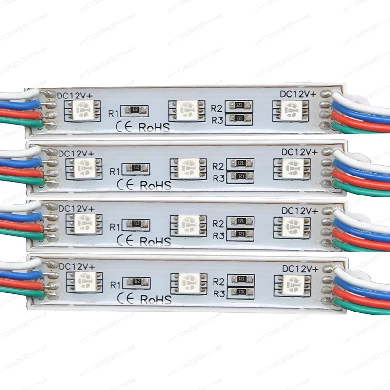 

Светодиодный модуль DC 12V SMD 5050 0.72W с 3 светодиодами, водонепроницаемый IP65, RGB, 1000 шт.