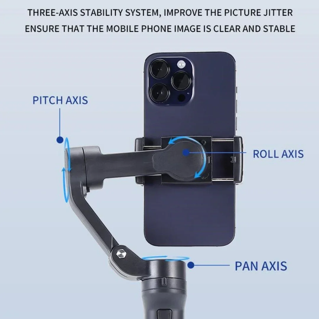 F5 Plus 3-Axis الهاتف الذكي المحمول Gimbal الهاتف المحمول تسجيل الفيديو مدونة فيديو مثبت قابل للطي آيفون سامسونج Xiaomi هواوي جديد