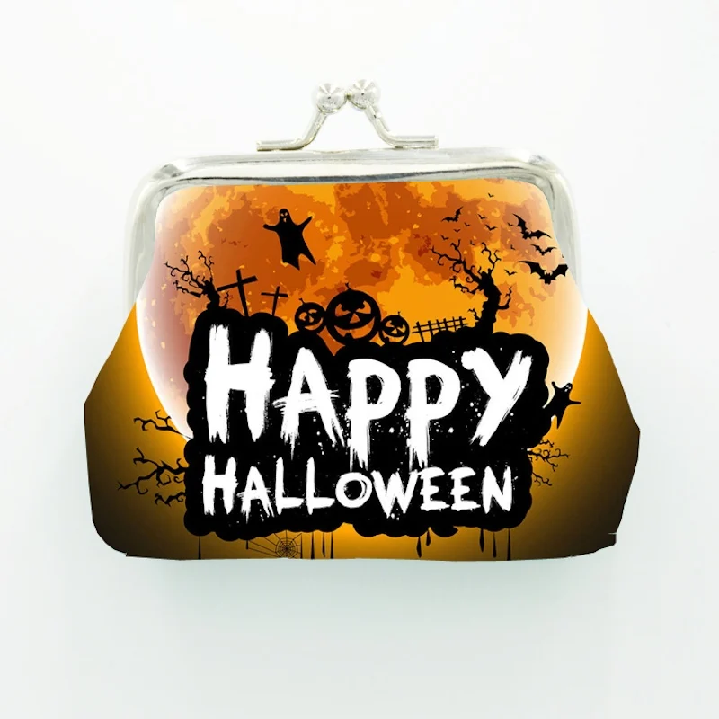 24PCS/Lot Happy Halloween PU Coin Purse Wallet, Souvenir, Key Bag, Mini Wallet Pouch, Change Wallet, Coin Pocket for Daily Use