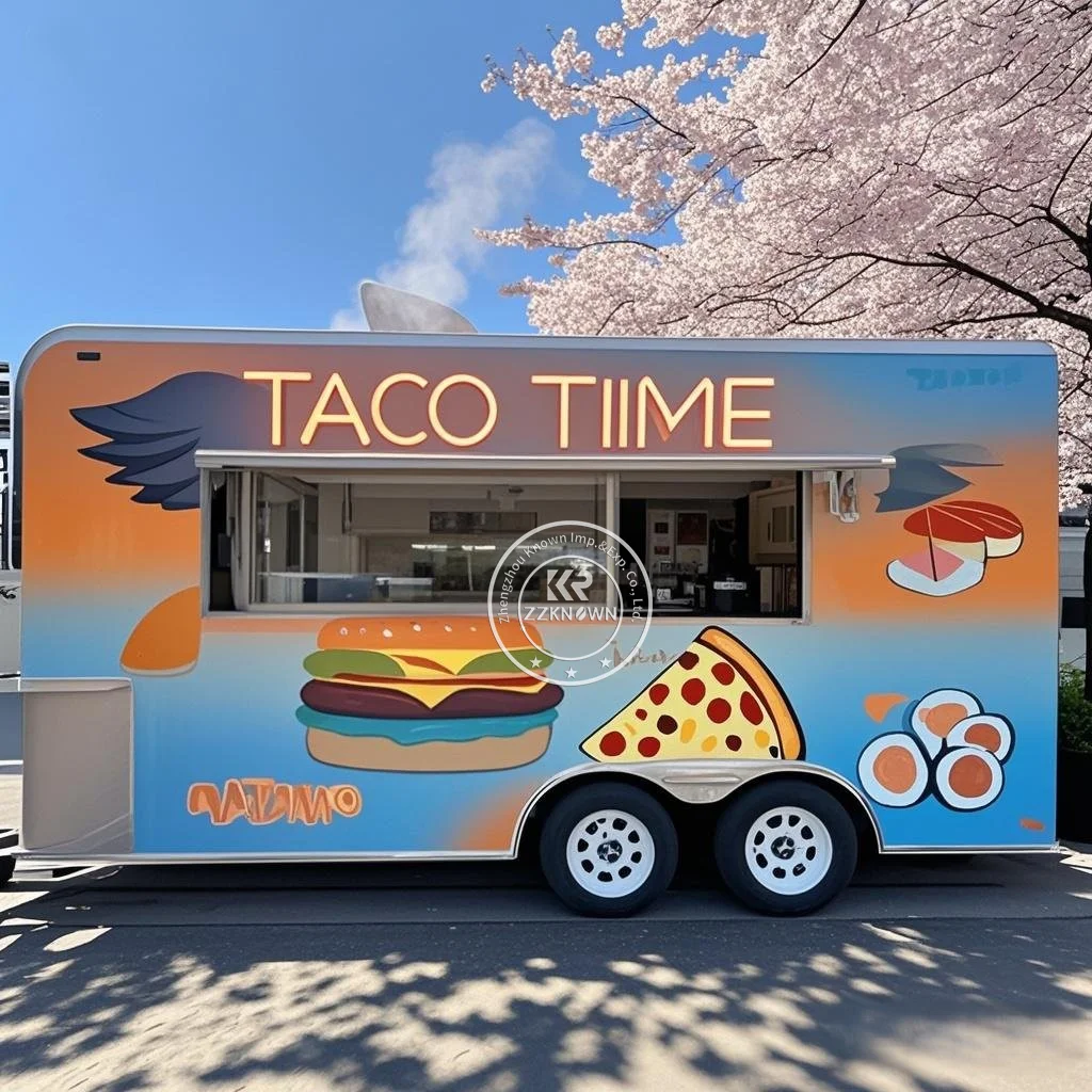 

Mobile Pizza BBQ Food Truck Hot Dog Ice Cream Cart Concession Fast Food Trailer Mobile Food Truck With Full Kitchen