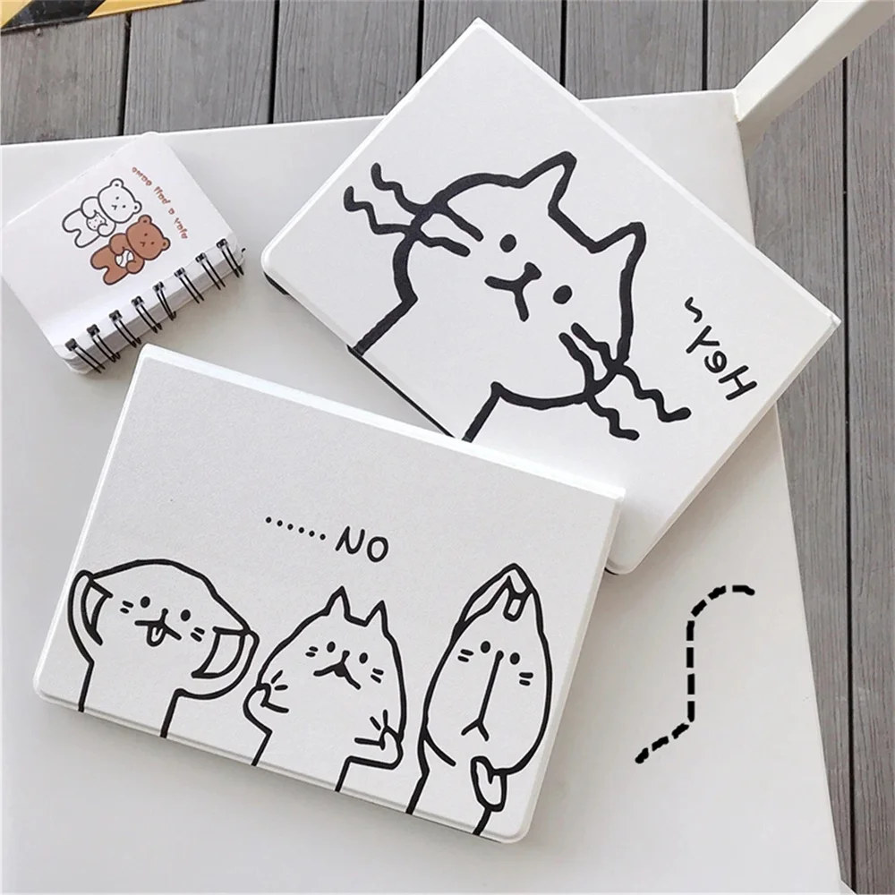 Simple Cat Sketch White ipad case For Air 4 5 iPad Pro 2020 Cover for iPad 10.2 9 8 7th 12.9 Pro Mini 4 5 6 Case with Pen holder